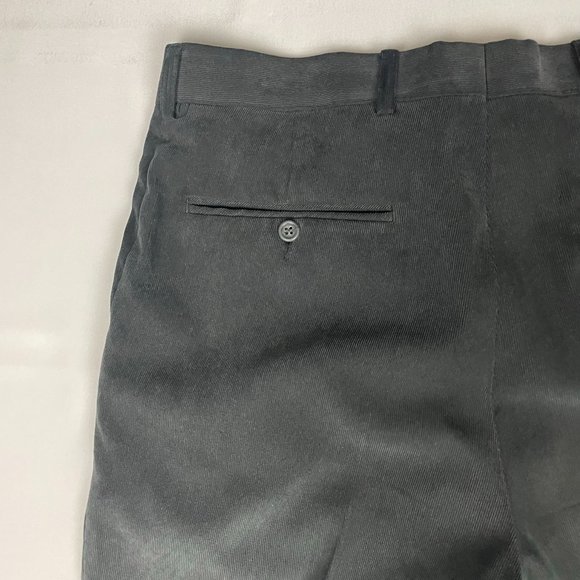 Vintage Cordovan & Grey Ltd. Corduroy Pants Men's 34x 32 Black Pleated Front - Picture 7 of 12
